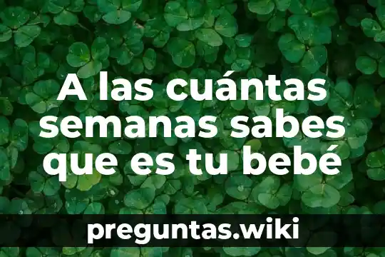 A las cuántas semanas sabes que es tu bebé
