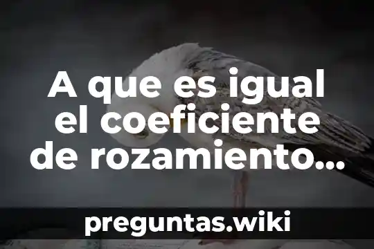 A que es igual el coeficiente de rozamiento cinetico