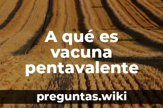 A qué es vacuna pentavalente