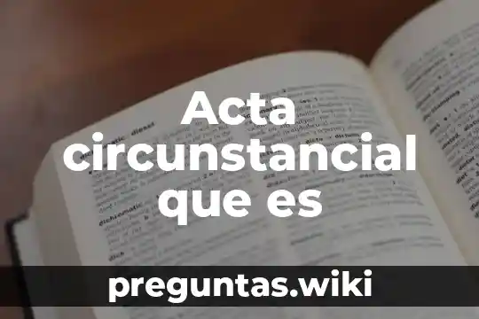 Acta circunstancial que es