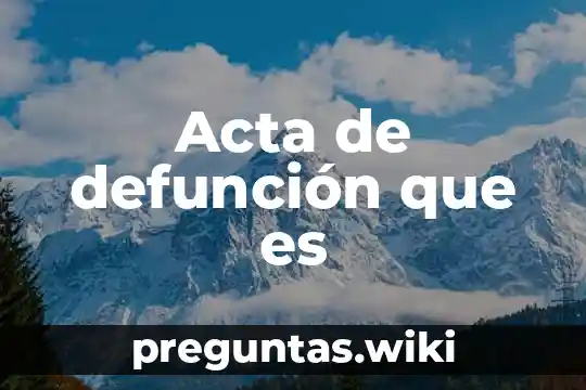 Acta de defunción que es