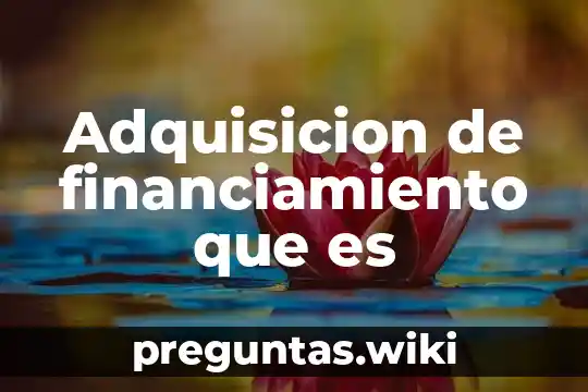 Adquisicion de financiamiento que es
