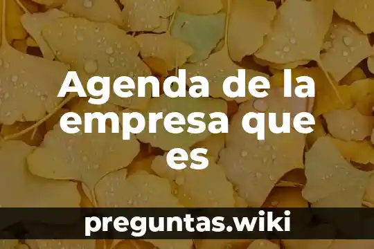 Agenda de la empresa que es