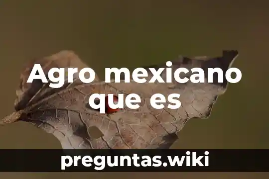 Agro mexicano que es