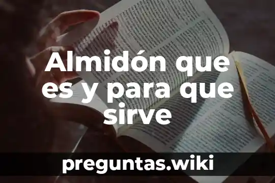 Almidón que es y para que sirve