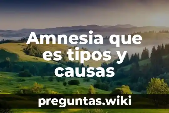Amnesia que es tipos y causas