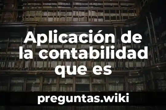 Aplicación de la contabilidad que es