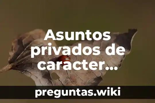 Asuntos privados de caracter publico que es