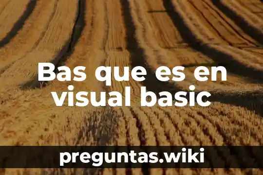Bas que es en visual basic
