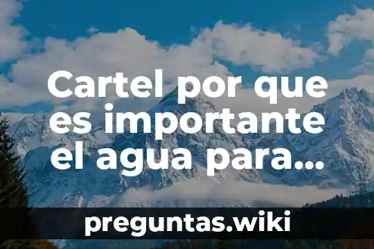 Cartel por que es importante el agua para vuvir