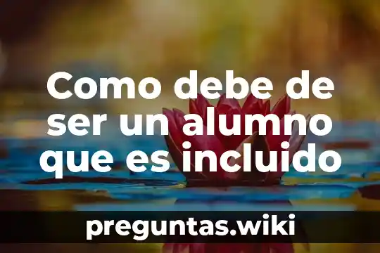 Como debe de ser un alumno que es incluido