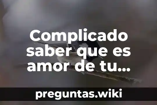 Complicado saber que es amor de tu vida