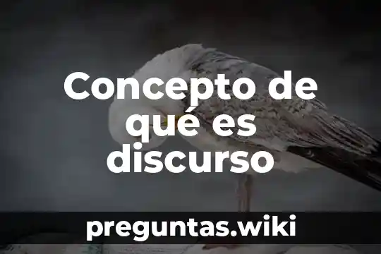 Concepto de qué es discurso