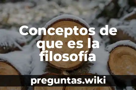 Conceptos de que es la filosofía