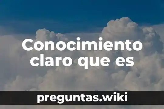 Conocimiento claro que es