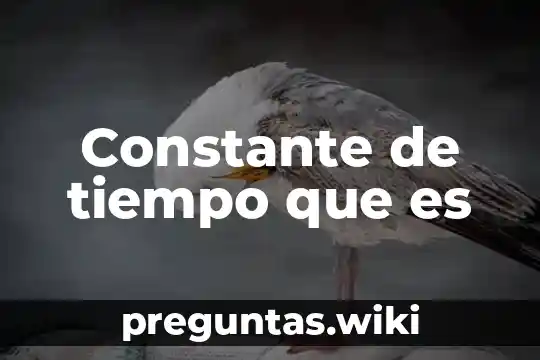 Constante de tiempo que es