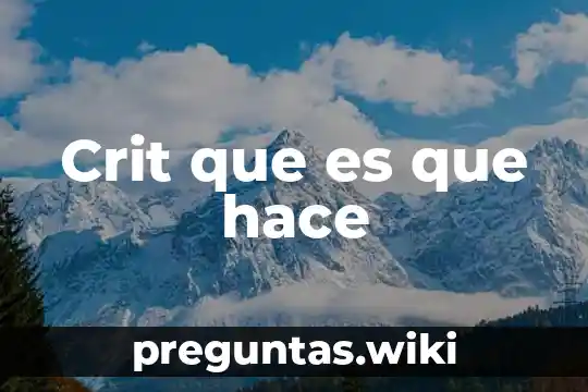 Crit que es que hace