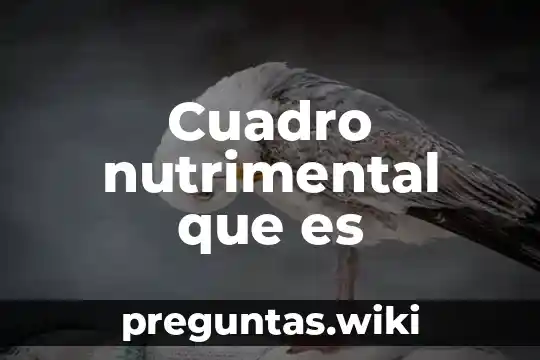 Cuadro nutrimental que es