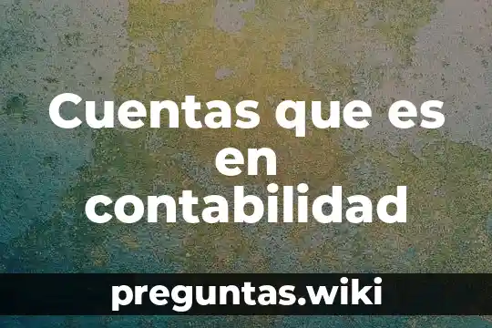 Cuentas que es en contabilidad