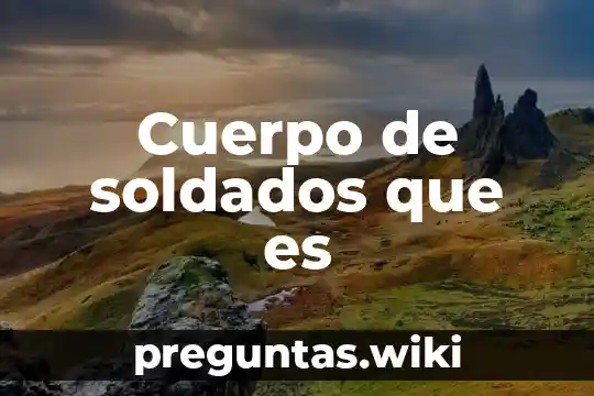 Cuerpo de soldados que es