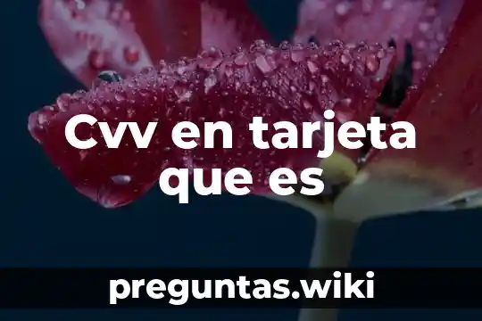 Cvv en tarjeta que es