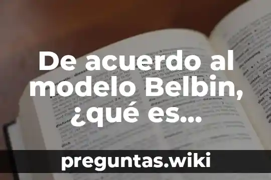 De acuerdo al modelo Belbin, ¿qué es especialista?
