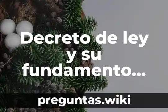 Decreto de ley y su fundamento constitucional