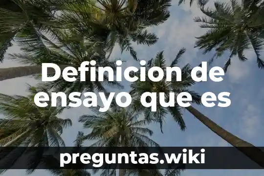 Definicion de ensayo que es