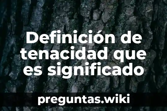 Definición de tenacidad que es significado