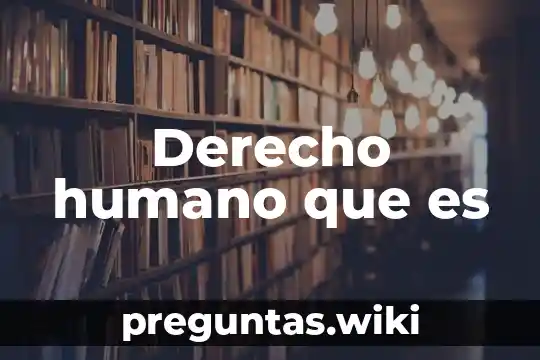 Derecho humano que es