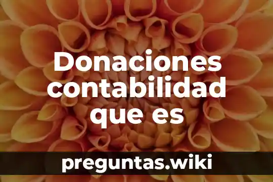 Donaciones contabilidad que es