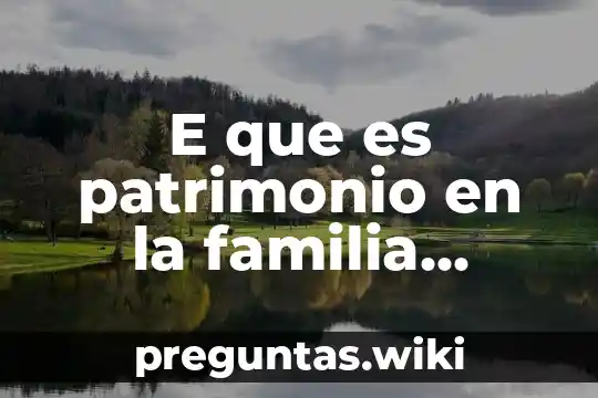 E que es patrimonio en la familia indígena