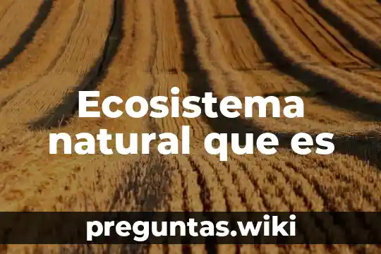 Ecosistema natural que es