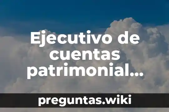 Ejecutivo de cuentas patrimonial que es