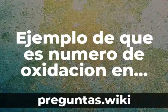 Ejemplo de que es numero de oxidacion en quimica