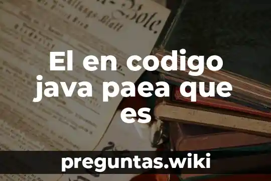 El en codigo java paea que es