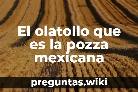 El olatollo que es la pozza mexicana