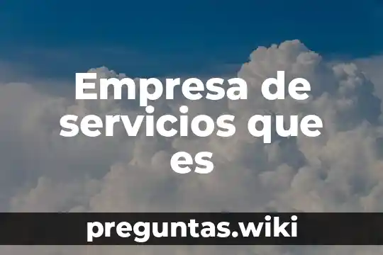 Empresa de servicios que es
