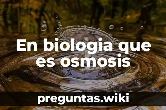 En biologia que es osmosis