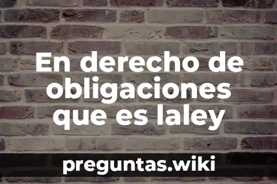 En derecho de obligaciones que es laley