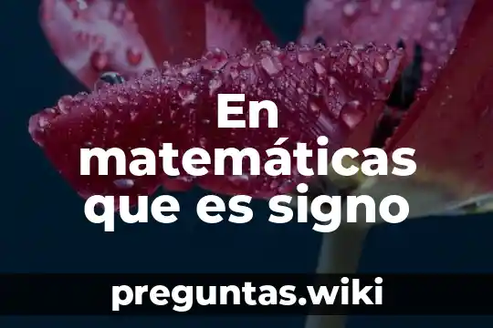 En matemáticas que es signo