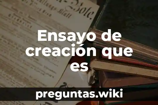 Ensayo de creación que es
