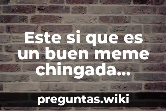 Este si que es un buen meme chingada madre