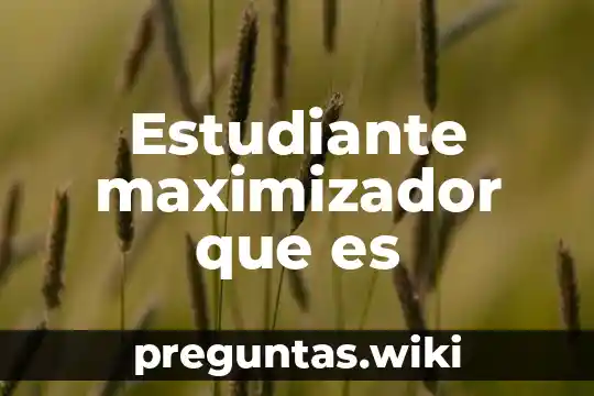 Estudiante maximizador que es