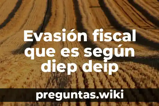 Evasión fiscal que es según diep deip