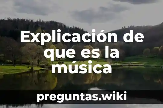 Explicación de que es la música