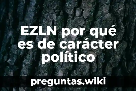 EZLN por qué es de carácter político