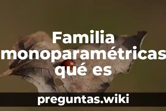 Familia monoparamétricas qué es