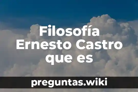 Filosofía Ernesto Castro que es
