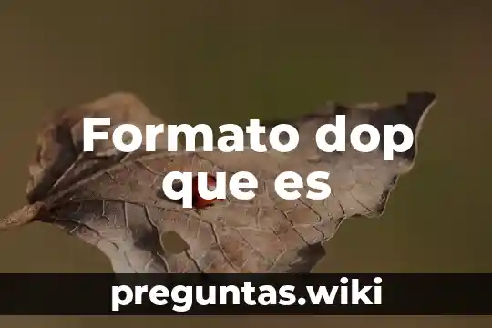Formato dop que es